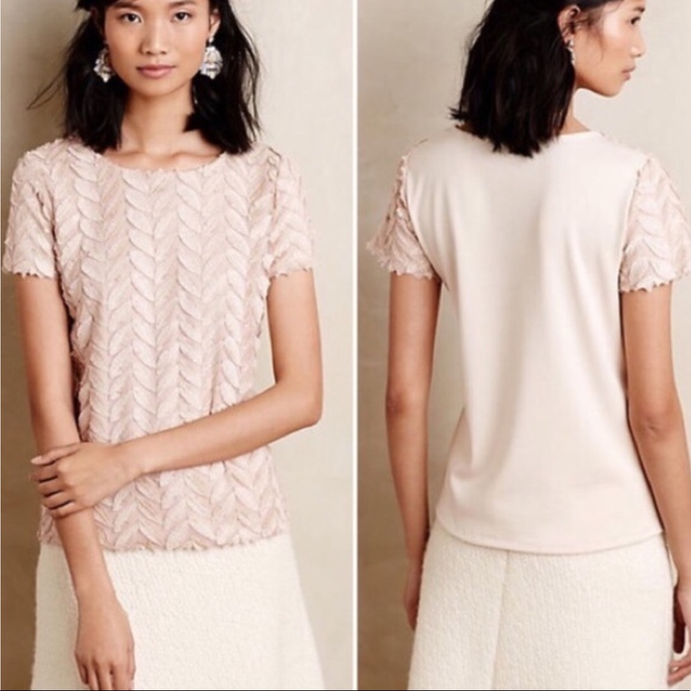 Anthropologie Weston Plume Feather Top